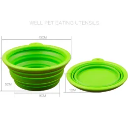 Silicone Cat Dog Food ou Water Bowl Color brilhante Três dobráveis 350ml Pet Bowl Alimentador de estimação Pet