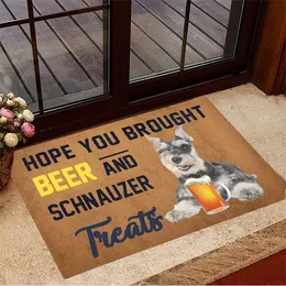 Funny Schnauzer Doormat Hope You Brought Beer Treats