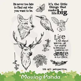 Forest Animal Metal Cutts Dies Stamp Deer Deer Woodpecker Scrapbooking Decorazioni fai -da -te Muore Silicone Clear Stamp per Cards Album