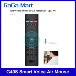 Caixa G40S/G20S Pro Smart Voice Air Mouse 6axis Giroscópio Controle remoto de mão IR Aprendizagem IR para TV Smart Android TV Box PC