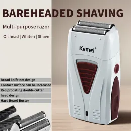 Trimmers Kemei KM3382 Beard Trimmer for Men Professional Hair Cutting Machine Mini Mustache Skull Shaver Head Trim Mower Electric Razor