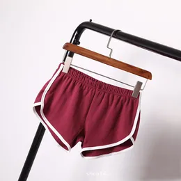 Frauen Sport Striped Shorts Home Casual Solid Color Yogahosen Schnelltrocknen atmungsaktivem Sommer Jogging Elastizität Sportswear S-XL