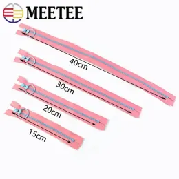 20Pcs Meetee 3# Resin Zippers 15/20/30/40cm Close-end Zip O Ring Pull Slider for Bags Garment Closure Zips Sewing Accessories