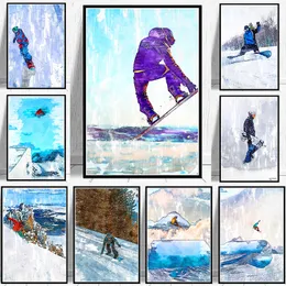 Snowboarding Sport Life Poster Snowboarder no Jump Air Jump Wall Art Picture Print Print Ski Field Room Decor Home Decor Cuadro