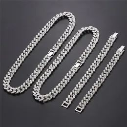 Silberne Farbe Miami Curb Cuban Chain Halsketten Männer Frauen Hip Hop Schmuck Bling Rapper Unisex Grunge Chokers309p