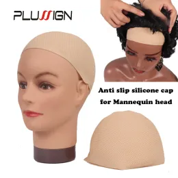 Plussign Nuovo cappuccio in silicone per le parrucche di visualizzazione su tappi per capelli in silicone a testa di manichino con particelle anti-slitta