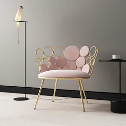 Luxus flauschiges Single -Sofa kreatives Design Samt Sessel Nordic Freizeit Make -up Maniküre Wartestühle Wohnzimmer Möbel