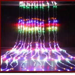 9m 3m 960led Lampen fließender Vorhang Lichtblitzlampe Set Hochzeitswasserfall Lichter Hintergrund Heiratsdekoration271m