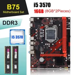 Motherboards Kllisre B75 LGA 1155 Motherboard gaming kit with i5 3570 2*8GB DDR3 1600 processor and memory