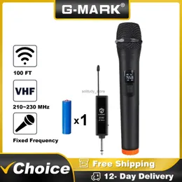 Microphones G-MARK X110V wireless karaoke microphone with rechargeable lithium battery easy to use for church parties family meetings program hostsQ