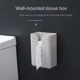 2023 Tissue Box Self Adhesive Tissue Box Napkin Holder Wall Mounted Garbage Bag Dispenser Rack Storage