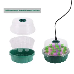 5 Sets Plastic Nursery Pot 13 Holes Seed Grow Planter Box Greenhouse Seeding Garden Seed Pot Tray plant Seedling Tray With Lids