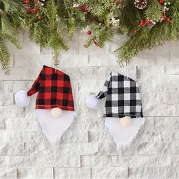 2pcs/Set Mini Christmas Hat Hat Santa Claus Hat Рождественский яблочный винный винный шапки рождественские подарочные кепки для новогоднего орнамента