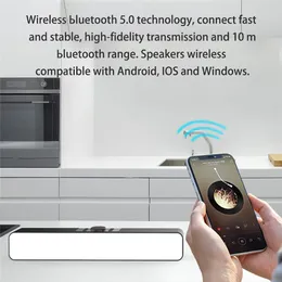 PC TV Multimedia Mirror Surround Sound Barg Głośnik Radio Suboofer z wyświetlaczem LED Barm Cock Home Clock Kompatybilny Bluetooth