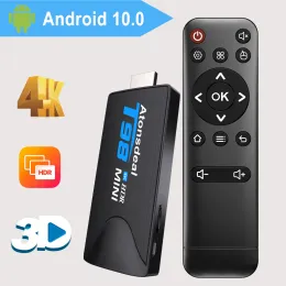 Box Atonsdeal Mini TV Stick Android 10 czterordzeniowy ramię A7 Wsparcie 4K HD H.265 Media Player Wi -Fi Smart TVbox Android TV Odbiornik telewizji