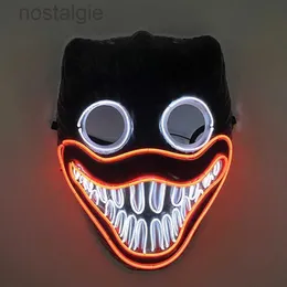 LED RAVE POY GLOWING LED Halloween Funny Game Mask Neon Anime Cosplay Cartoon Masches per bambini Bambino Girl Girl Festival per adulti Giocheo 240410