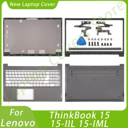 Cases Laptop Covers For Lenovo ThinkBook 15 15IIL 15IML LCD Back Cover Front Bezel Upper Case Bottom Parts Screws Replace Gray 2020