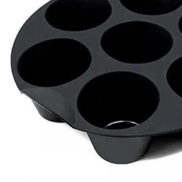 Silicone Cupcake Mold Non-Stick Muffin Cake Mould Baking Pan Tray Kitchen Bakeware Tool For 3.5-5.8L Air Fryer Accessories