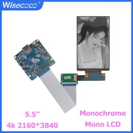 Paneler Wisecoco 5,5 tum 4K 2160x3840 Mono LCD -skärm 3D -skrivare Dimma Monokrom LCD -skivor Display TFT IPS -modul MIPI Control Board