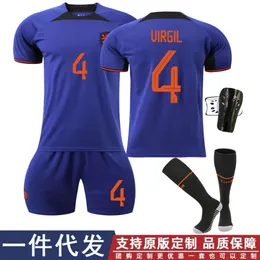 Koszulki piłkarskie 2223 Holandia od Blue Jersey Numer 4 van Dijk 21 de Jong 10 Depay Football Short Set