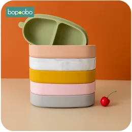 Bopoobo 5pc Double Fica BPA Free Silicone Bowl Feeding Supplies Baby Silicone mastigando alimentos Acessórios recém -nascidos de grau