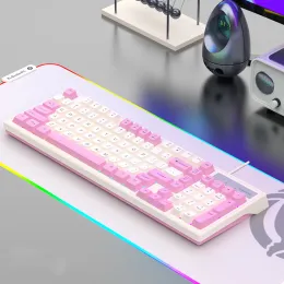Combos KM800 Mechanical Gaming Keyboard with Mouse 98 Keys Keyboard 4000dpi Colorful Keycap Support Backlight for Phone Tablet Laptop