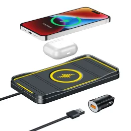 شواحن 10W Qi Universal Car Charger Wireless Charger Car Charging Pad for Samsung S9 Fast Phone Charger for iPhone 14 13 12 11 × 8 7