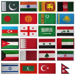 Embroidery Patches Korea Japan Singapore Turkey Pakistan Vietnam India Laos Thailand Malaysia Saudi Arabia Iraq Israel Asia Flag