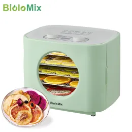 Dehydrators BioloMix Digital Food Dehydrator Dryer with LED Display Timer For Drying Fruits Vegetables Meat Snacks 5 Removable Metal Trays