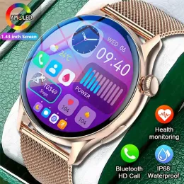 Смотреть новые NFC Smart Watch Whate Men Men Bluetooth Call всегда демонстрируют время сердечного ритма