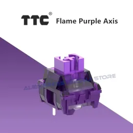 Acessórios TTC Flame Purple Exis teclado interruptor 3pin 42GF Poeira à prova de poeira Teclado mecânico do eixo linear Chaves de troca quente DIY DIY