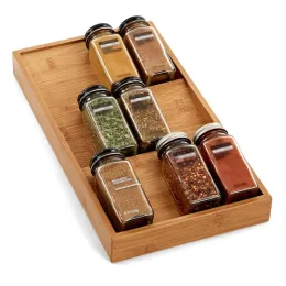 3-stufige Holzgewürzschubladenschale Gewürzregal Organizer 12 Jars Halter Regal Küchenartikel Vorräte