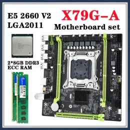 Moderbrädor X79GA Motherboard Kit med E5 2660 V2 Processor LGA 2011 2*8GB 16GB 1600MHz DDR3 RECC RAM Support USB2.0 SATA2.0 NVME M.2