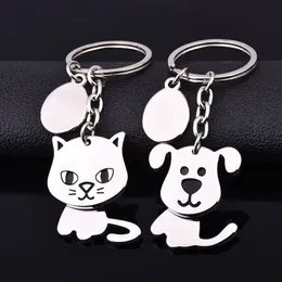 50pcs lot 360-revolving cat keychain cute key ring for women dog key chain key holder portachiavi bag charm 248o