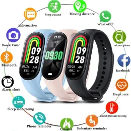 Bileklikler Xiaomi Band M8 M7 Akıllı Bileklik Silikon Spor İzle M4 M5 M6 Akıllı Bileklik Spor Fitness Android iOS