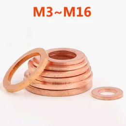 Gasket M3 M4 M5 M6 M8 M10M12 M14 M16 Washer Copper Sealing Solid Gasket Washer Sump Plug Oil For Boat Crush Flat Seal Ring Tool