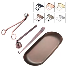 4pcs/set Candle Accessory Candle Wick Trimmer Candle Wick Dipper Scissors Candle Snuffer Storage Tray Candle Care Kit Gift