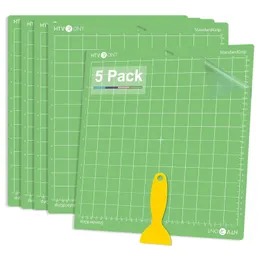 HTVRONT 5 Pack 12x12in/30x30cm PVC Adhesive Cutting Mat Base Plate Pad for Cricut Explore Air/Air2/Maker Machine Craft DIY Tools