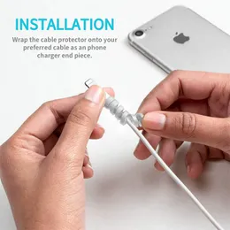 Untoom 10st spiral laddningskabelskydd för mobiltelefon silikon flexibel trådkabelsparare för mus mobiltelefon datalinjer
