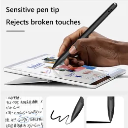 Стилус ноутбука с ручками Магнитный активный емкостный стилус 4096, чувствительный к давлению тип, перезаряжается для Microsoft Surface Pro 9/8/7/6/5