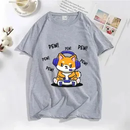 Men's T Shirts Playing Video Games Female T-Shirts Summer Fashion Tee Clothing Vintage Harajuku Short Sleeve Casual Women Tops