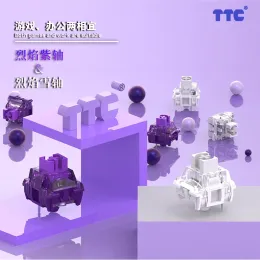 Клавиатуры TTC Flame Purple Switch Snow Keyswitch 42G Линейный быстрый отклик 3 штифта смазали механические клавиатуры.