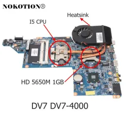 Motherboard 615308001 DA0LX6MB6H1 For HP DV7T DV74000 Laptop Motherboard With Heatsink +I5 CPU Instead Of 615686001 630833001 615687001