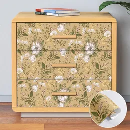 Papéis de parede Papéis de parede Amarelo casca floral e papo de papo Flores de ouro Auto-adesivo Removível PVC Decor de decoração de casa Adesivo Retro Crush