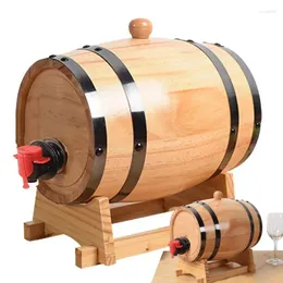 Bottiglie di stoccaggio Mini Oak Barrel 1L Wine Legno Beg Beg Brewing Whisky Tap Dispenser Miniatura in legno per cocktail invecchiati Rum