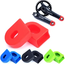 2pcs دراجة كرنك تغطية واقي السيليكا هلام الدراجات سباق الحذاء كرنك الحذاء crankset حالة الحماية