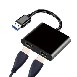 Hubs NKU USB Dock Station Hub USB 3.0からDual HDMICAPTIBLE CONVERTERアダプターへのWindows7/8/10/11 PCラップトップ用のマコーと互換性