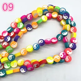 30/60/120pcs 10 mm de frutas de frutas de argila de argila espacas esbacias de contas soltas para jóias que produzem branqueamento de bracelete diy acessórios