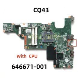 Moderkort Laptop Motherboard för HP CQ43 CQ57 430 431 435 630 635 CQ43 Mainboard 646177001 646177501 HM65 med i3 i5 CPU testade OK