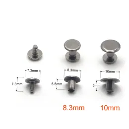 Kalaso 20Sets Diâmetro de 8,3 mm/10mm Acessórios para artesanato de arbetes parafusos DIY parafusos Decoração de cinto de fixação